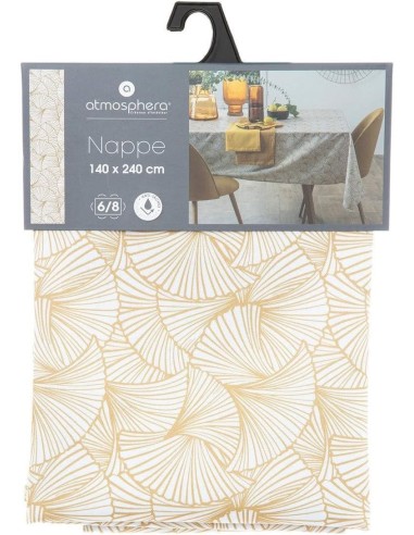 Tovaglia antimacchia Ginkgo 140x240 cm giallo senape Atmosphera | shopincasa.it
