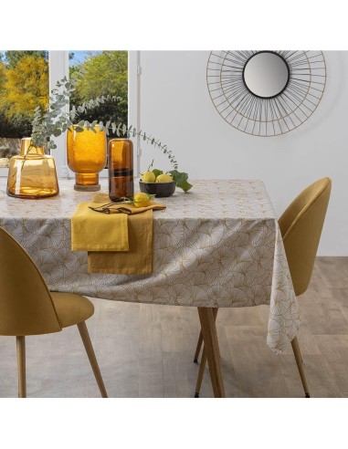 Tovaglia antimacchia Ginkgo 140x240 cm giallo senape Atmosphera | shopincasa.it