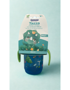 Tazza primi sorsi Unifamily 6M+ Boy Verde/Blu con membrana in silicone | shopincasa.it