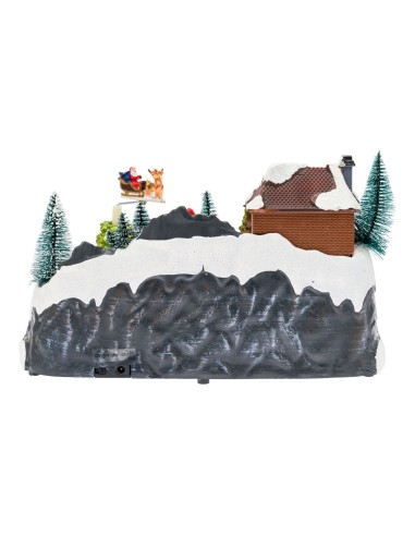 GIOSTRINE E VILLAGGI: vendita online Villaggio di Natale Paesaggio Innevato 30x18cm, Trenino e Slitta Rotanti, La magia di na...