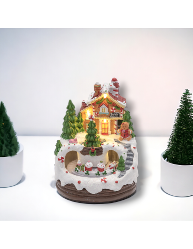 GIOSTRINE E VILLAGGI: vendita online Villaggio di Natale Casa di Marzapane 13x16cm, LED Bianco Caldo in offerta