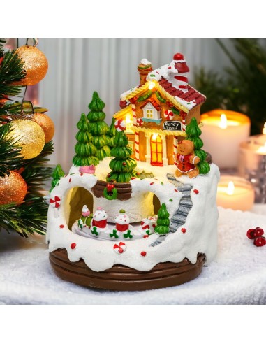 GIOSTRINE E VILLAGGI: vendita online Villaggio di Natale Casa di Marzapane 13x16cm, LED Bianco Caldo in offerta