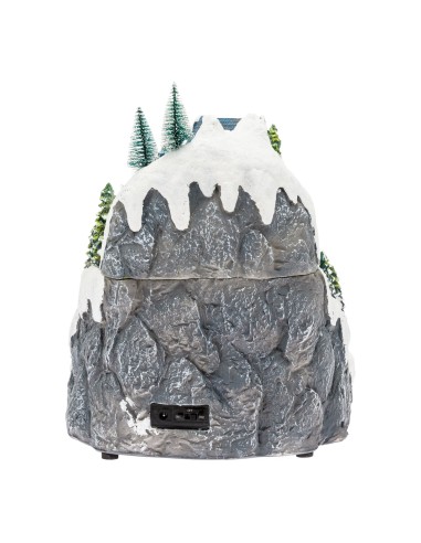 GIOSTRINE E VILLAGGI: vendita online Villaggio di Natale Paesaggio Innevato 28x31cm, Trenino Albero e Babbo Rotanti, LED Colo...