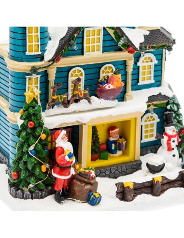 GIOSTRINE E VILLAGGI: vendita online Villaggio di Natale Casa con Scena Natalizia 20x23cm, Musica Natalizia in offerta