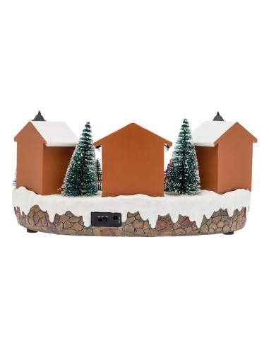 GIOSTRINE E VILLAGGI: vendita online Villaggio di Natale Lago Ghiacciato 35x15cm, Pattinatori in Movimento, Trasformatore, La...