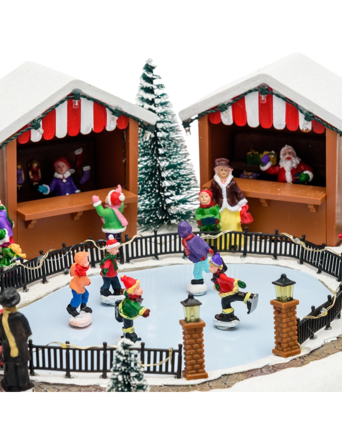 GIOSTRINE E VILLAGGI: vendita online Villaggio di Natale Lago Ghiacciato 35x15cm, Pattinatori in Movimento, Trasformatore, La...