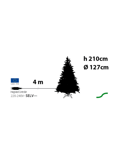 ALBERI DI NATALE: vendita online Abete Alpino di Natale Prelit H210cm, PVC+PE Verde, 500 LED Bianco Caldo, 1778 Punte, Giochi...