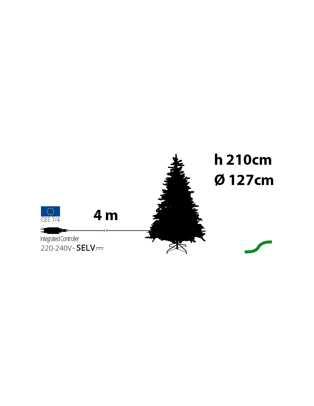 ALBERI DI NATALE: vendita online Abete Alpino di Natale Prelit H210cm, PVC+PE Verde, 500 LED Bianco Caldo, 1778 Punte, Giochi...