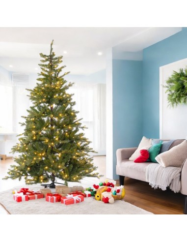 ALBERI DI NATALE: vendita online Abete Alpino di Natale Prelit H210cm, PVC+PE Verde, 500 LED Bianco Caldo, 1778 Punte, Giochi...