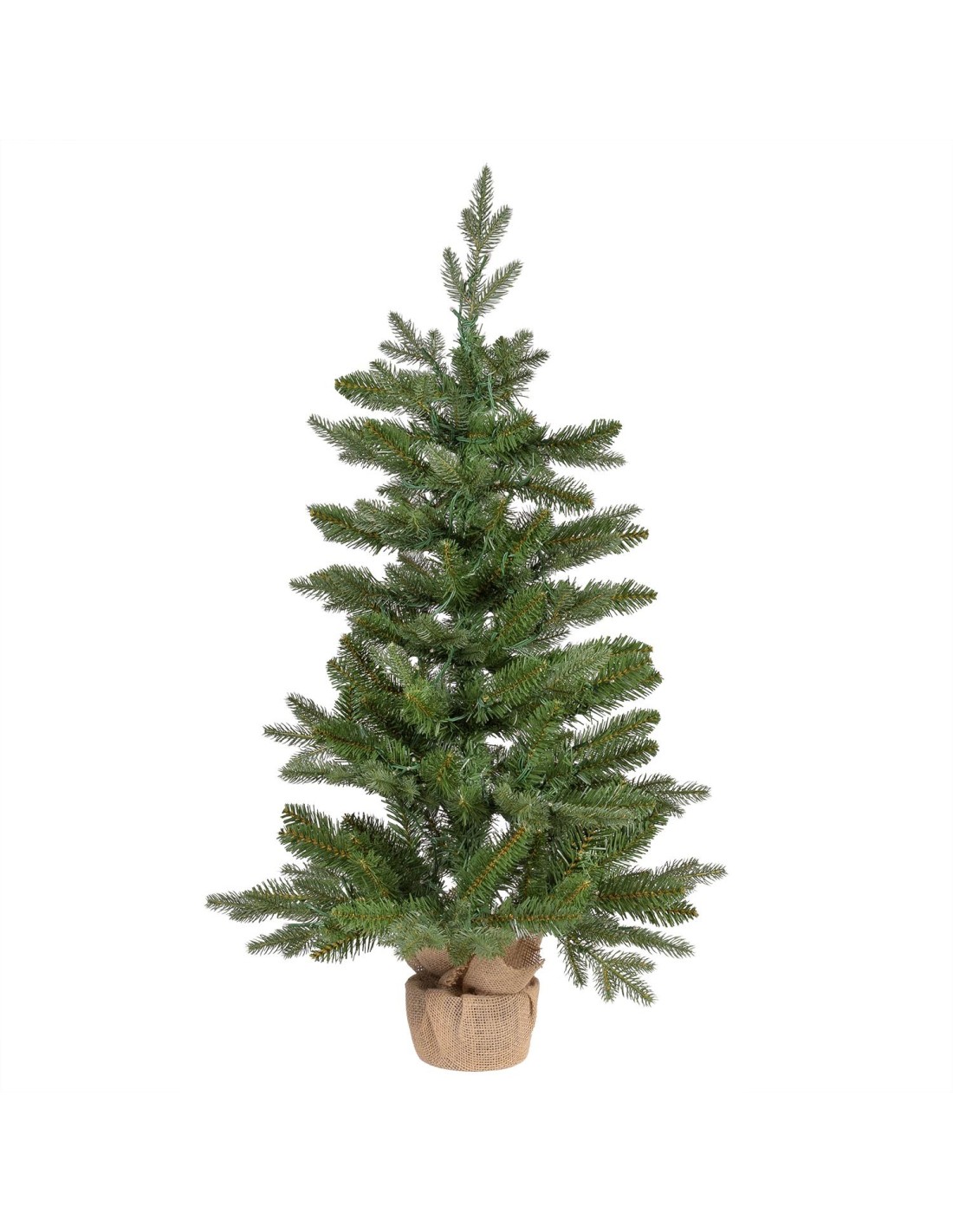 ALBERI DI NATALE: vendita online Abete Alpino di Natale Prelit H90cm, PVC+PE Verde, Base in Iuta, 180 LED Bianco Caldo, 301 P...