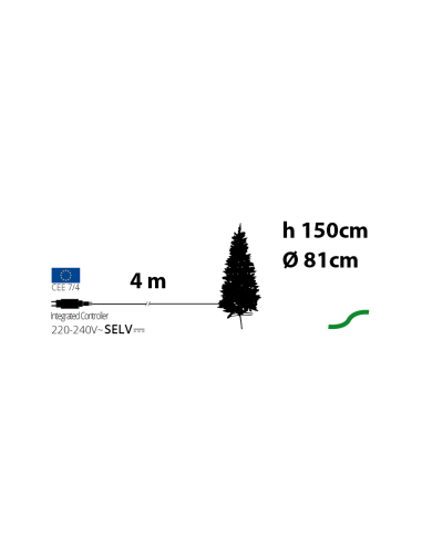 ALBERI DI NATALE: vendita online Abete Slim di Natale Prelit H150cm, PVC+PE Verde, 200 LED Bianco Caldo, 575 Punte, Giochi di...