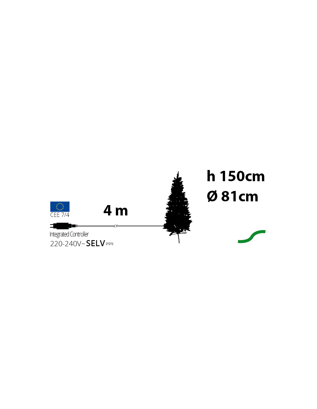 ALBERI DI NATALE: vendita online Abete Slim di Natale Prelit H150cm, PVC+PE Verde, 200 LED Bianco Caldo, 575 Punte, Giochi di...