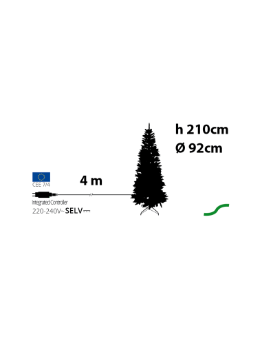 ALBERI DI NATALE: vendita online Abete Slim di Natale Prelit H210cm, PVC+PE Verde, 400 LED Bianco Caldo, 1025 Punte, Giochi d...