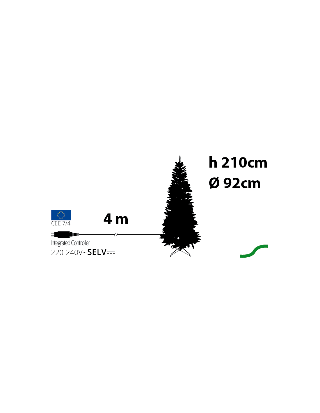 ALBERI DI NATALE: vendita online Abete Slim di Natale Prelit H210cm, PVC+PE Verde, 400 LED Bianco Caldo, 1025 Punte, Giochi d...