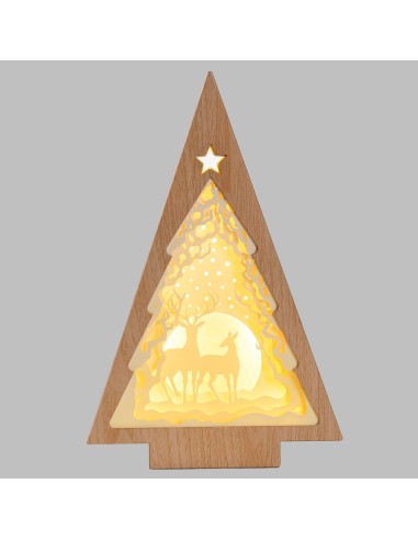 LUCI DI NATALE: vendita online Albero di Natale Papercut Silhouette H25cm, Mix3 Modelli, LED Bianco Caldo, Timer 6h, Effetto ...