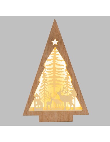 LUCI DI NATALE: vendita online Albero di Natale Papercut Silhouette H25cm, Mix3 Modelli, LED Bianco Caldo, Timer 6h, Effetto ...
