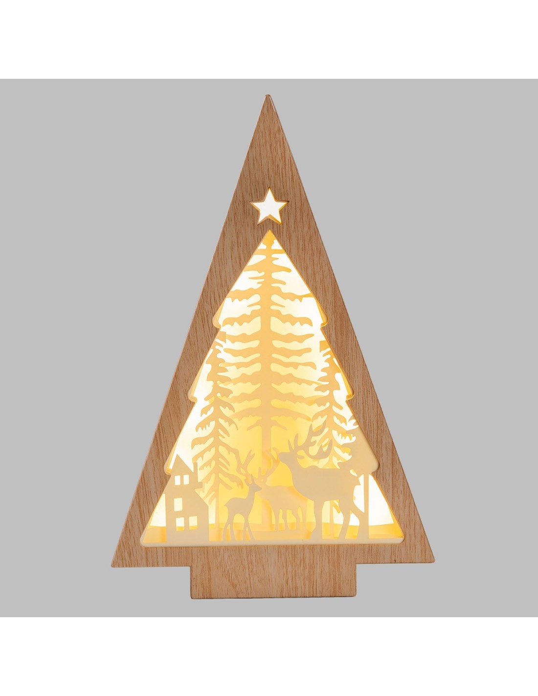 LUCI DI NATALE: vendita online Albero di Natale Papercut Silhouette H25cm, Mix3 Modelli, LED Bianco Caldo, Timer 6h, Effetto ...