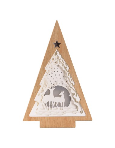 LUCI DI NATALE: vendita online Albero di Natale Papercut Silhouette H25cm, Mix3 Modelli, LED Bianco Caldo, Timer 6h, Effetto ...
