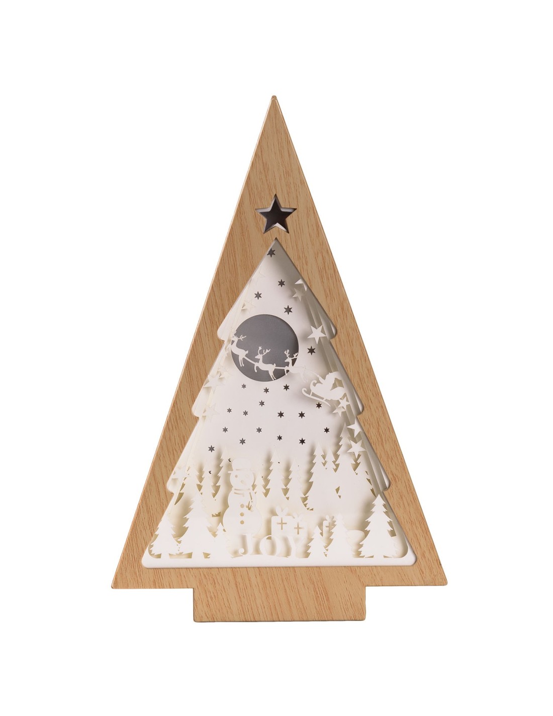 LUCI DI NATALE: vendita online Albero di Natale Papercut Silhouette H25cm, Mix3 Modelli, LED Bianco Caldo, Timer 6h, Effetto ...