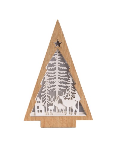 LUCI DI NATALE: vendita online Albero di Natale Papercut Silhouette H25cm, Mix3 Modelli, LED Bianco Caldo, Timer 6h, Effetto ...