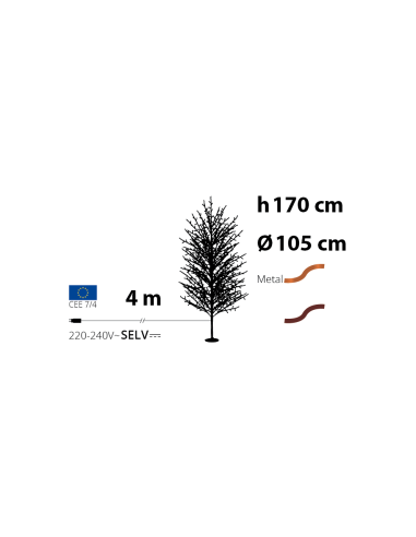 ALBERI DI NATALE: vendita online Albero Ramo di Natale Tiglio Marrone H170cm, 784 MicroLED Bianco Caldo, FlashLED Diamond, Ra...