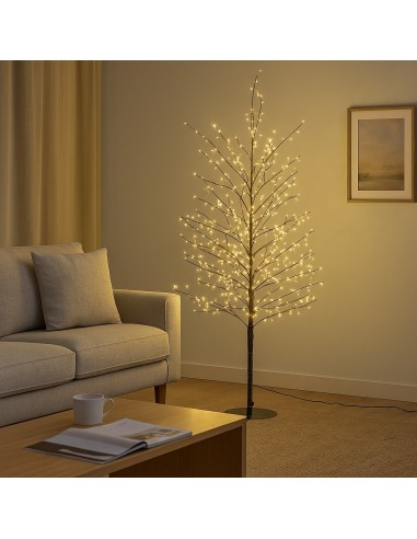 ALBERI DI NATALE: vendita online Albero Ramo di Natale Tiglio Marrone H170cm, 784 MicroLED Bianco Caldo, FlashLED Diamond, Ra...