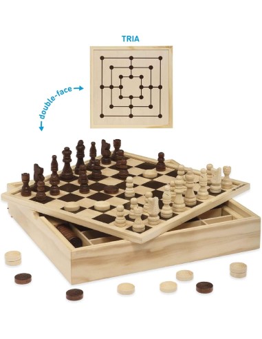 GIOCHI DI SOCIETA'E PUZZLE: vendita online SCACCHI, DAMA, TRIA, LEGNO NATURALE, GIOCO DA TAVOLO, 2 O PIÙ GIOCATORI in offerta