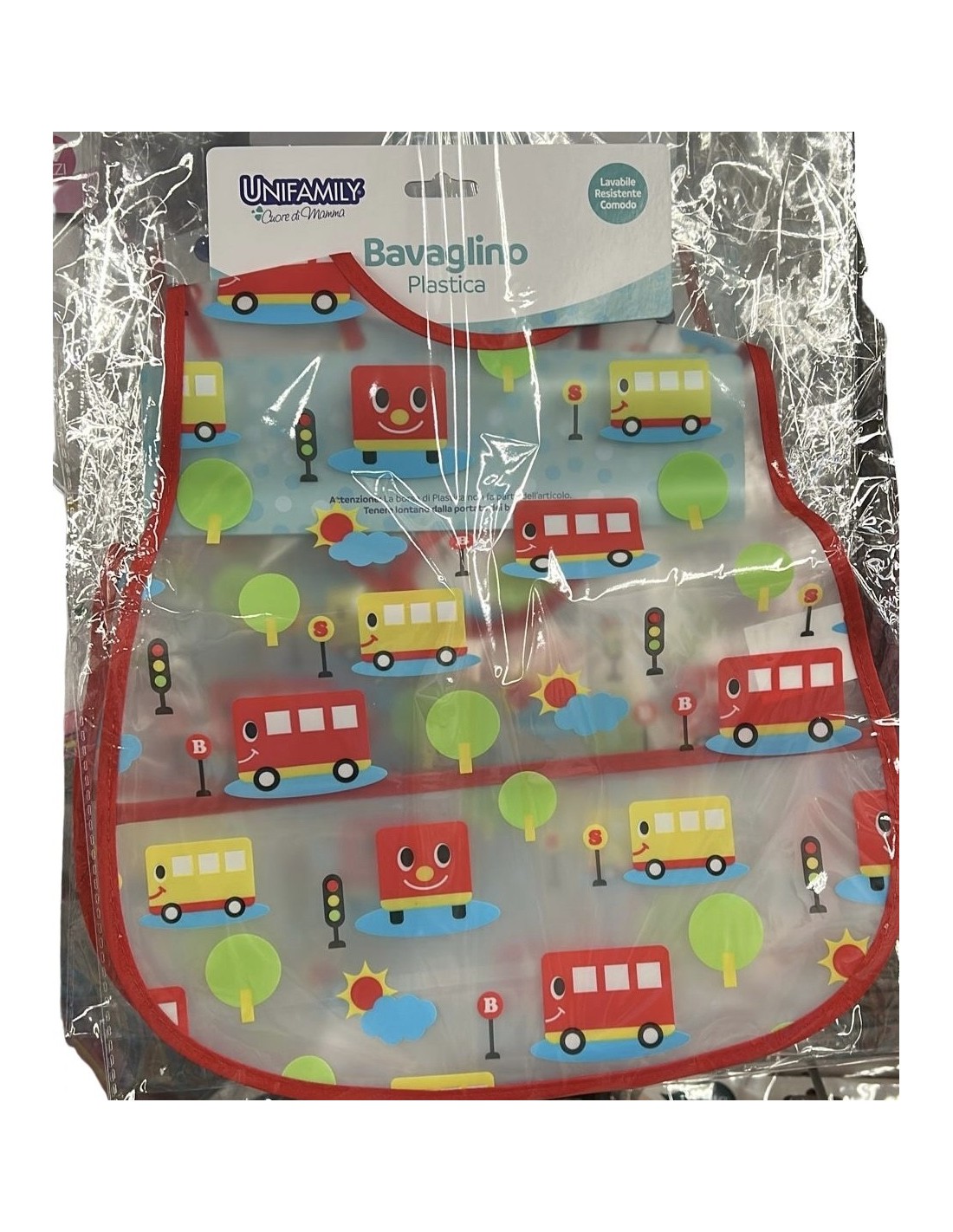 UNiFamily Bavaglio in plastica Boy con sacca raccogli pappa | shopincasa.it
