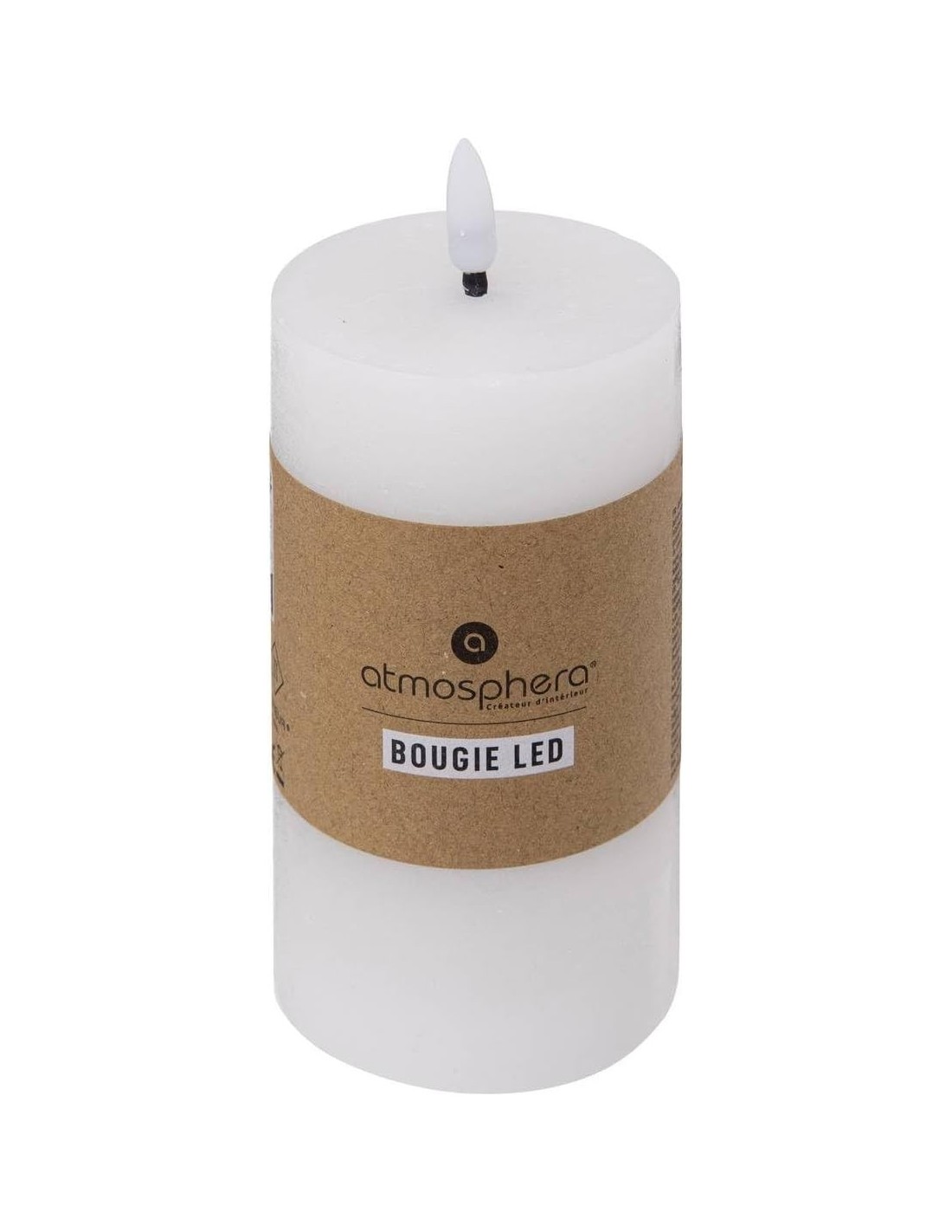 Candela tonda a LED Molia bianca H15 cm | shopincasa.it