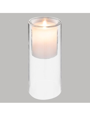 Set 3 candele LED in vetro a doppio effetto fiamma | shopincasa.it
