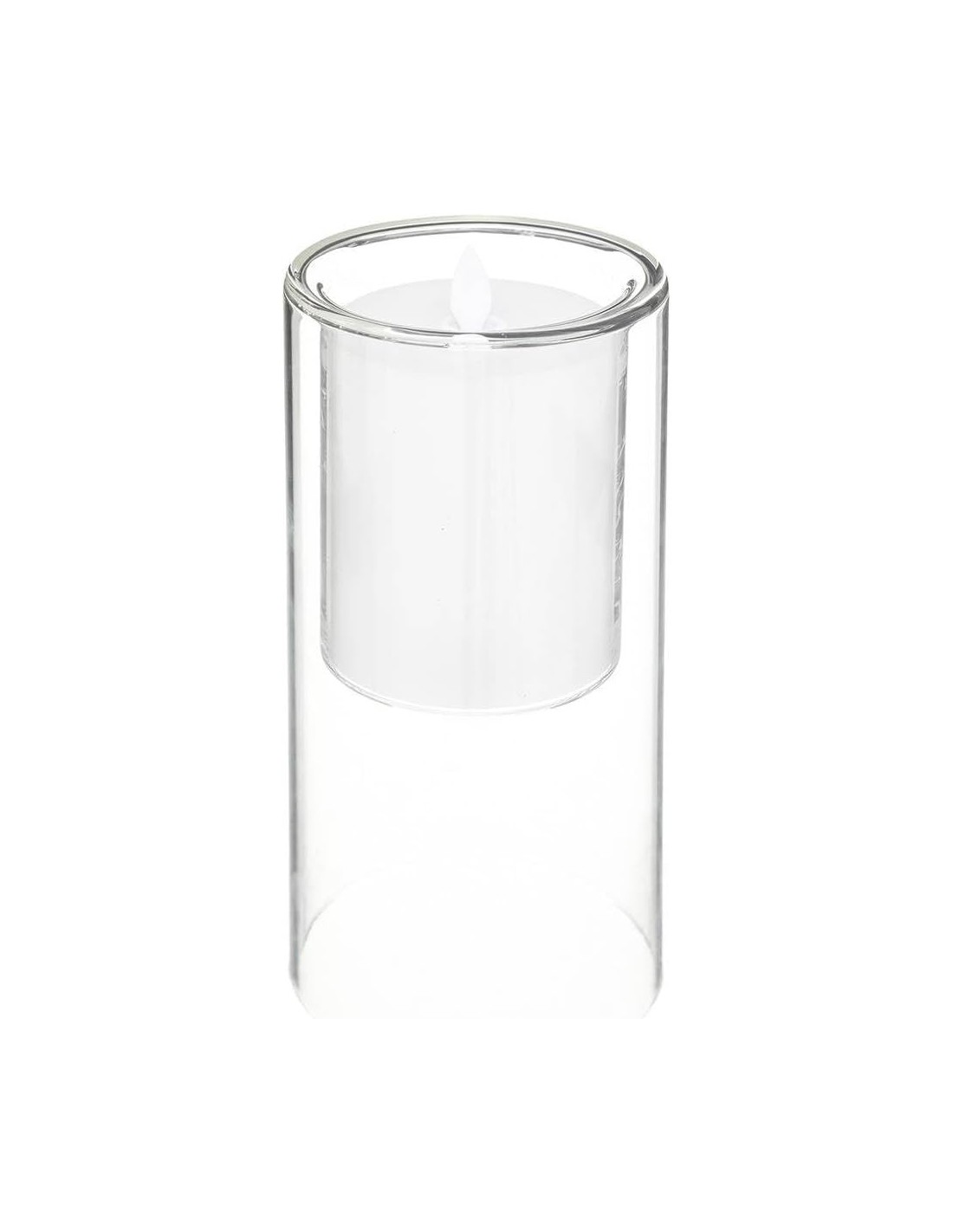 Set 3 candele LED in vetro a doppio effetto fiamma | shopincasa.it