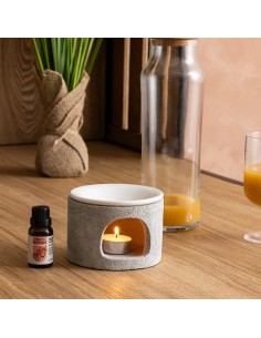 PROFUMATORI: vendita online Bruciatore di profumo Olioa in cemento e ceramica 11x7 cm – Atmosphera in offerta 2