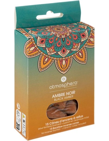 Set 15 coni d’incenso Taly Ambra Nera con supporto | shopincasa.it