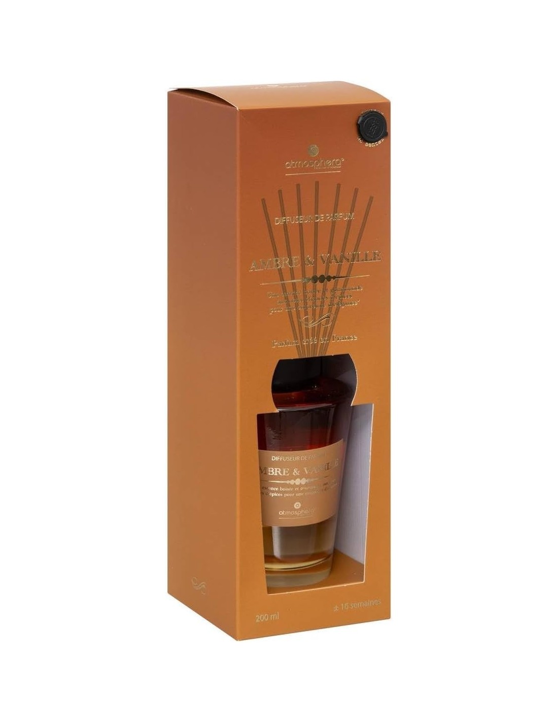 DIFFUSORE 200619A AMBRA 200ML CON BACCHETTE su Shop in Casa