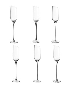 SET 6PZ FLUTE BOCCA DI LUPO VETRO