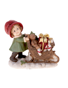 Brandani Bambina con Slitta e Doni in Resina | shopincasa.it