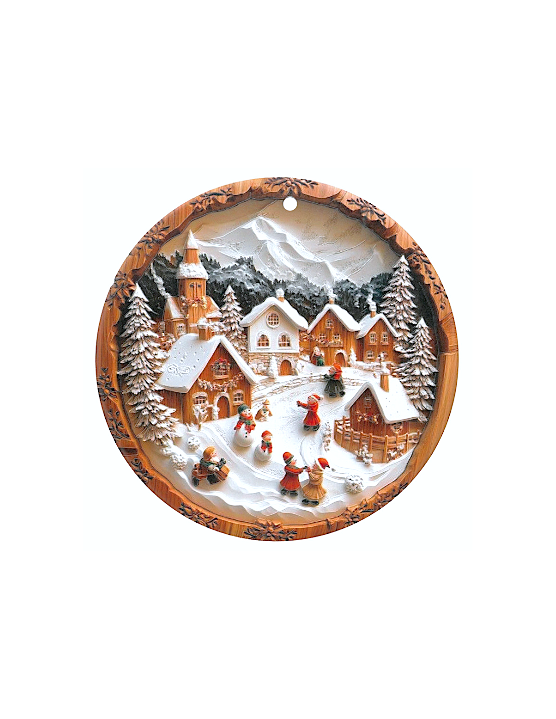 sottopentola Bianco Natale villaggio ceramica e sughero Brandani | shopincasa.it