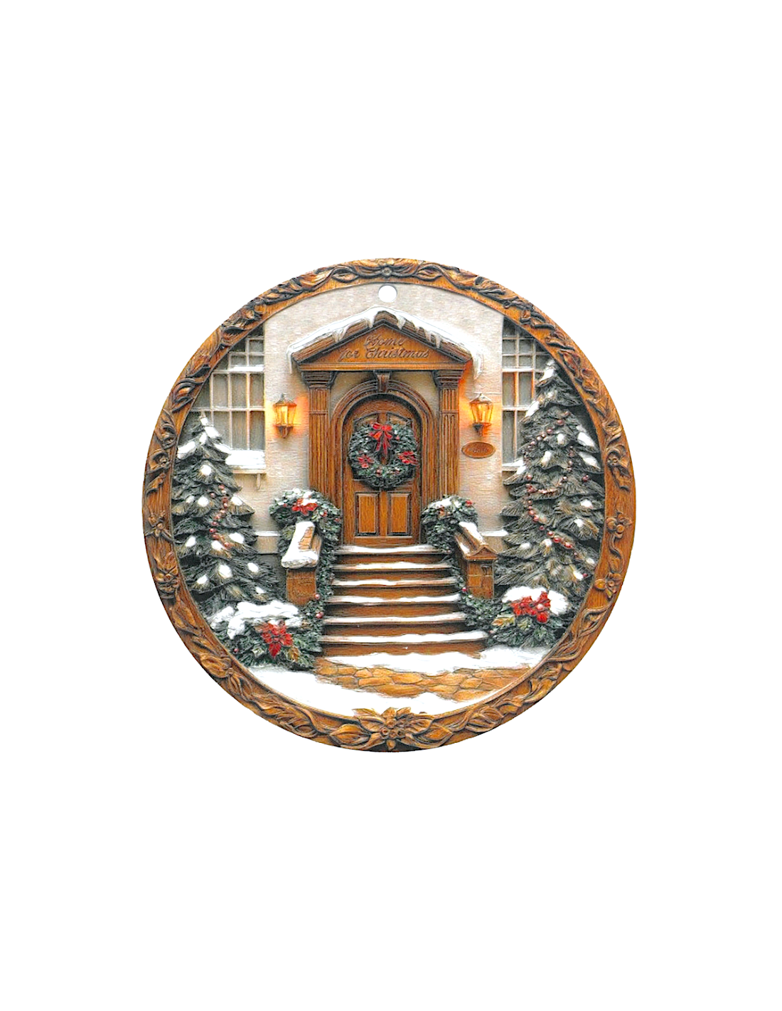 sottopentola Bianco Natale ghirlanda ceramica e sughero Brandani | shopincasa.it