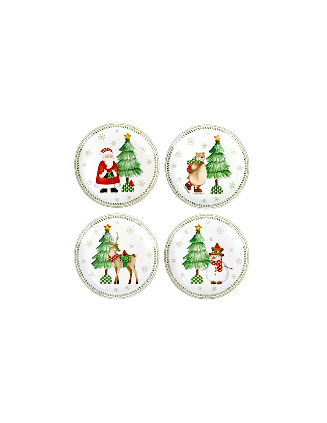 PIATTINO PANE PASTRY RACCONTI SET 4PZ PORCELLANA BRANDANI