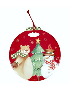 SFERE E PENDAGLI: vendita online Decorazione sfera di Natale rossa in ceramica e sughero Brandani - La magia di Natale a casa...