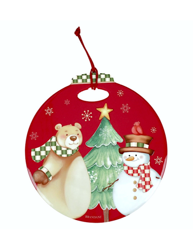 SFERE E PENDAGLI: vendita online Decorazione sfera di Natale rossa in ceramica e sughero Brandani - La magia di Natale a casa...