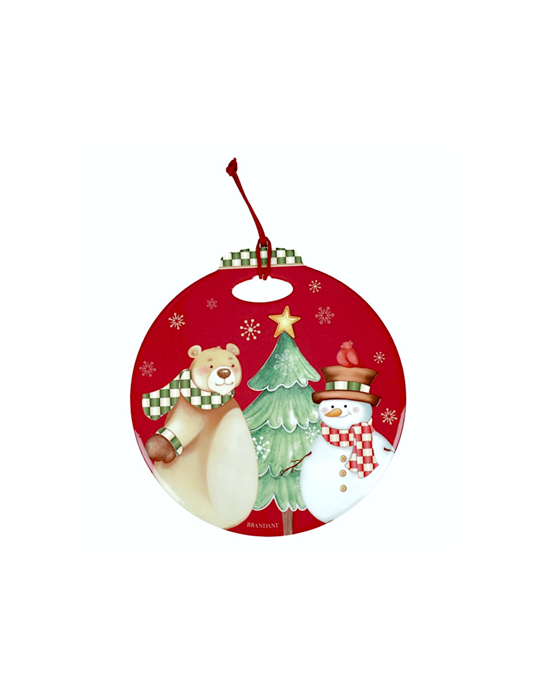 SFERE E PENDAGLI: vendita online Decorazione sfera di Natale rossa in ceramica e sughero Brandani - La magia di Natale a casa...