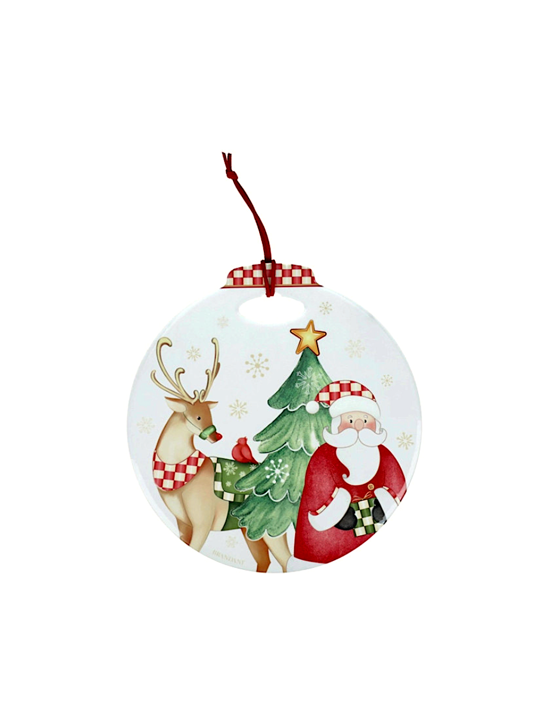 SFERE E PENDAGLI: vendita online Decorazione sfera di Natale bianca in ceramica e sughero Brandani - La magia di Natale a cas...