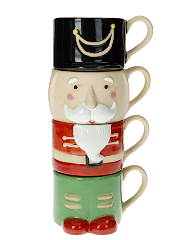 SET 4PZ TAZZE IMPILABILI SCHIACCIANOCI BLACK HAT BRANDANI