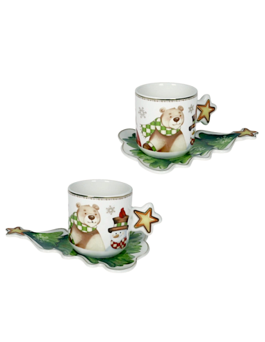 SET 2PZ TAZZINE CAFFE RACCONTI NEW BONE CHINA BRANDANI