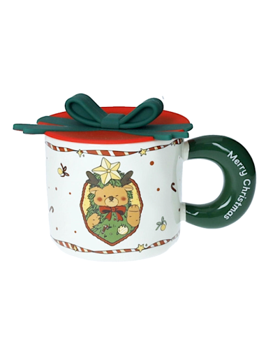 MUG FIOCCO VERDE C/TAPPO SILICONE BRANDANI