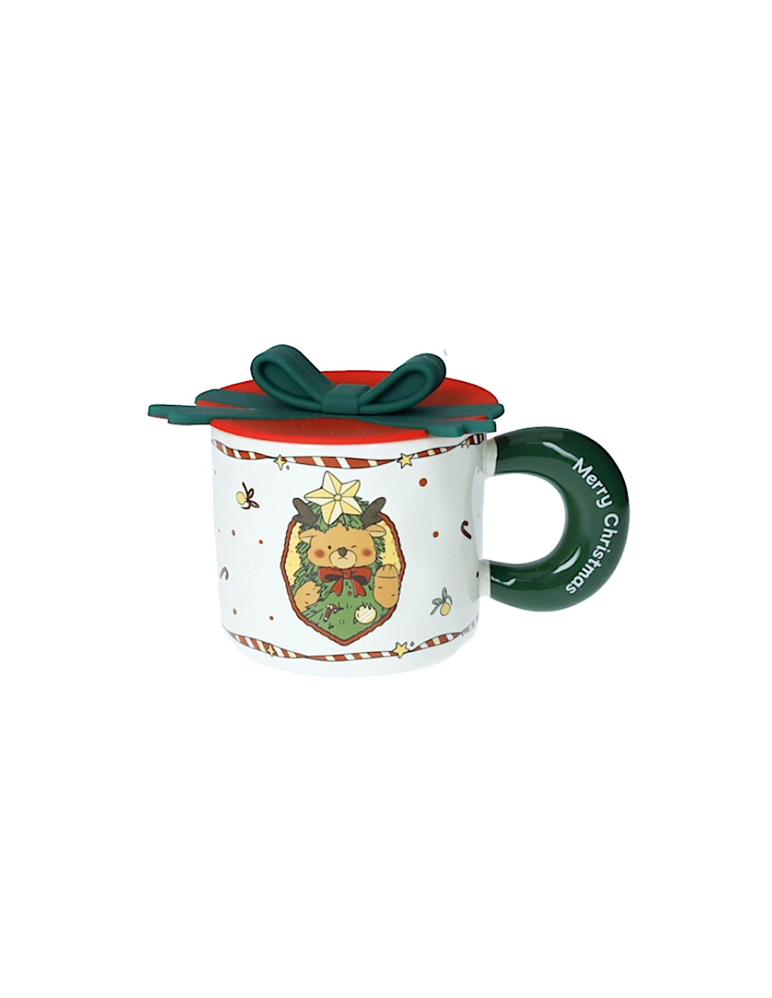 MUG FIOCCO VERDE C/TAPPO SILICONE BRANDANI