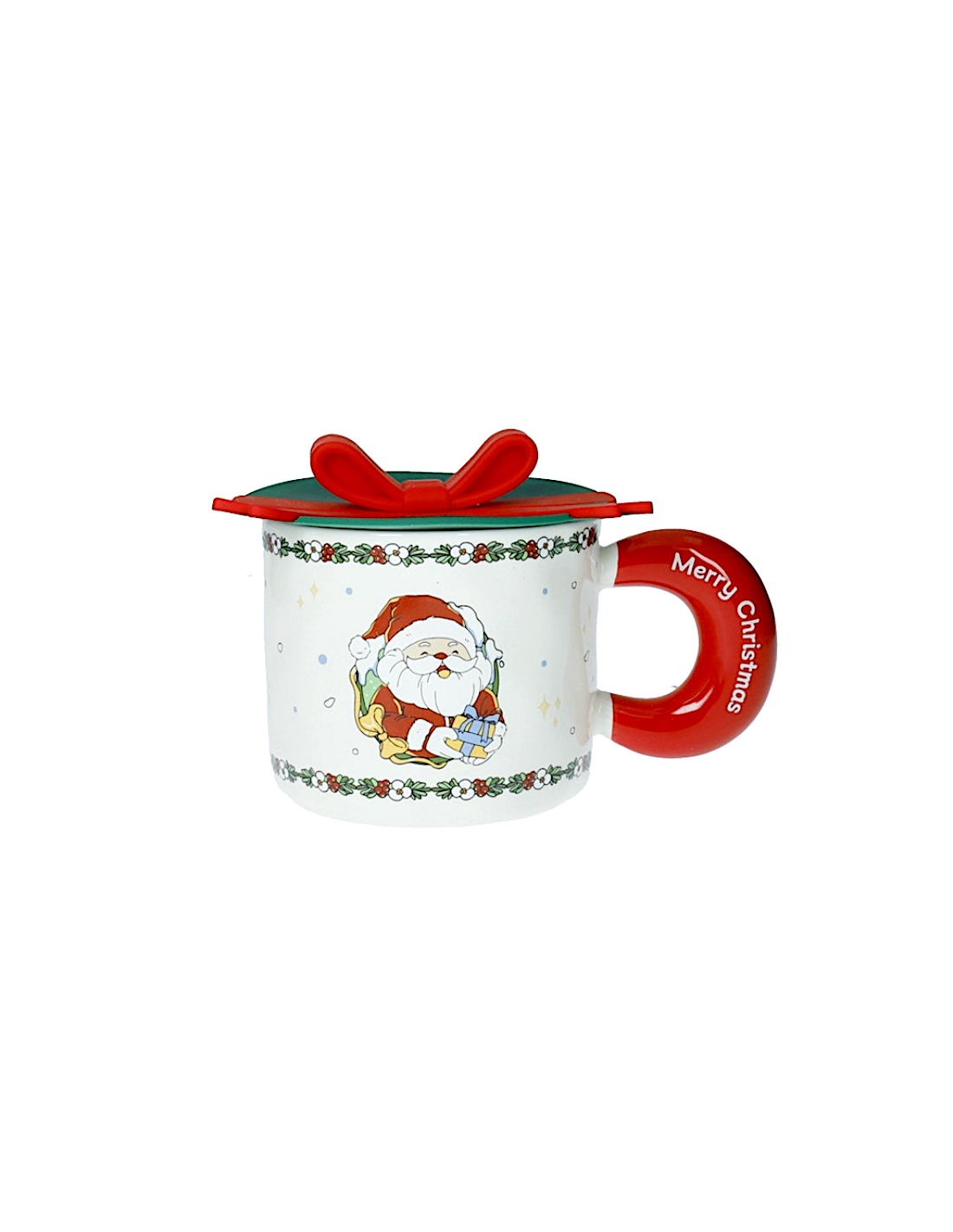 MUG FIOCCO ROSSO C/TAPPO SILICONE BRANDANI