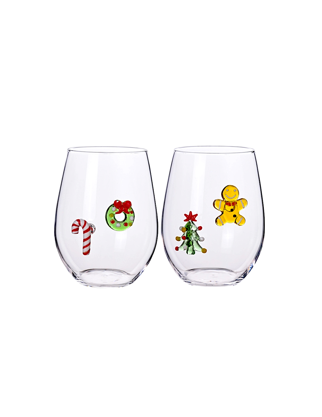 Brandani “W il Natale” Set 2 Bicchieri con Decori Natalizi - Shopincasa.it
