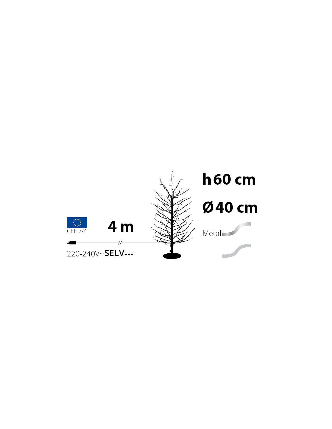 ALBERI DI NATALE: vendita online Albero Ramo di Natale Tiglio Champagne H60cm, 160 MicroLED Bianco Caldo e Bianco, FlashLED D...